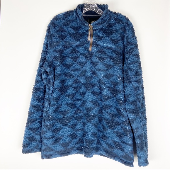 Grizzly Sherpa Navy Sweatshirt Zip Up with Pockets - Picture 5 of 7